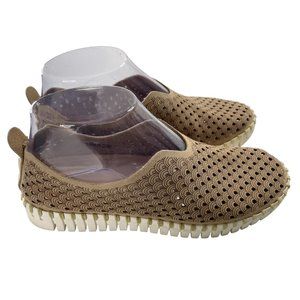 Ilse Jacobsen Hornbaek Women's Tulip 139 Tan Laser Cut Flats EU 36/US 5.5-6 EUC